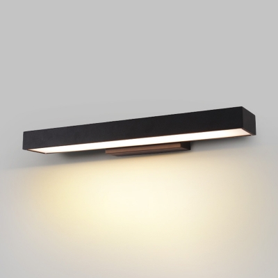 LED Simple Strip Waterproof Vanity Light in Black for Bathroom and Outdoor