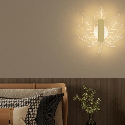 Minimalism Wall Mounted Reading Lights LED Leave Shape for Kid's Room