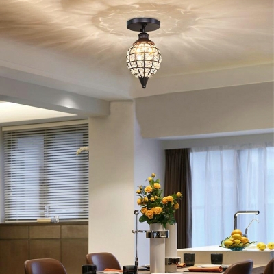 Minimalist Flush Mount Ceiling Light Fixtures Globe Crystal for Living Room