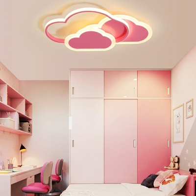 Modern Style Cloud Shape Metal LED Flush Mount Light Fixture for Living Room