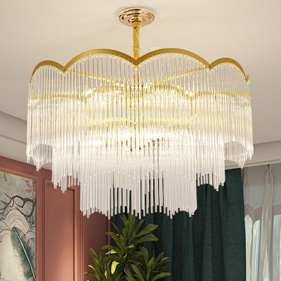 Modern Style Unique Glass Shade Chandelier Light for Living Room