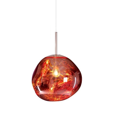 Nordic Electroplated Glass Lava Single Pendant for Restaurant and Bar