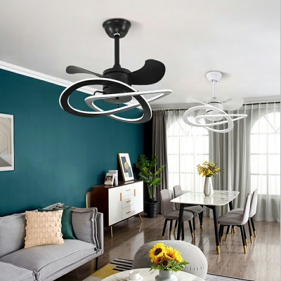 Simple LED Round Shape Ceiling Fans Lighting for Living Room