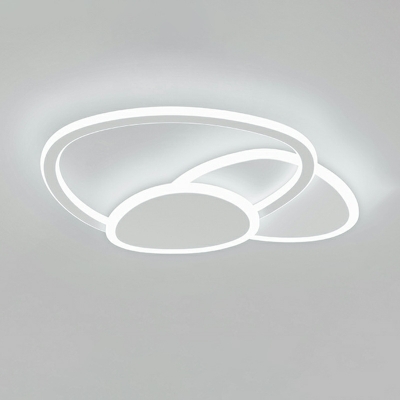Simplistic Flush Mount Ceiling Light Fixtures Linear LED for Living Room