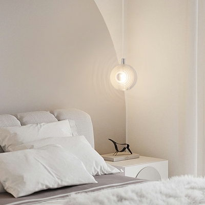 1 Light Modern Ball Shape Glass Pendant Light Fixtures for Living Room