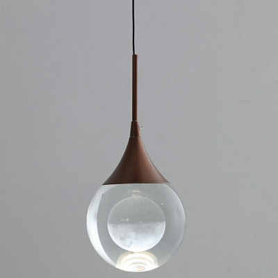 1 Light Modern Unique Shape Crystal Pendant Light Fixtures for Living Room