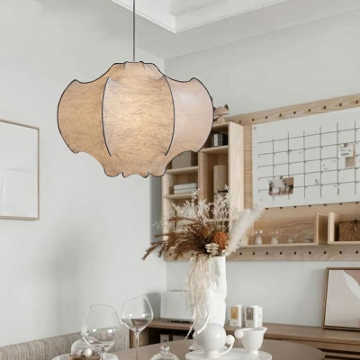 1 Light Unique Shape Fabric Modern Style Pendant Light for Living Room