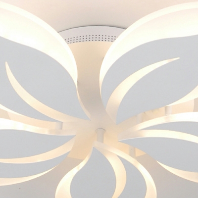 Creative LED Bauhinia Shape Ceiling Lamp in White for Living Room and Bedroom