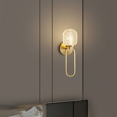 Nordic Copper Indoor Luxury Sconce Wall Light Concise Yellow Round for Bedroom