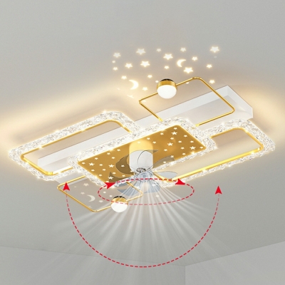 3 Lights Kids Style Geometric Shape Metal Flush Mount Ceiling Chandelier