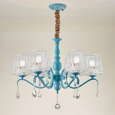American Light Luxury Crystal Glass Chandelier for Bedroom and Living Room