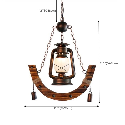 Industrial Style Retro Creative Wrought Iron Hanging Lamp for Restaurant and Bar