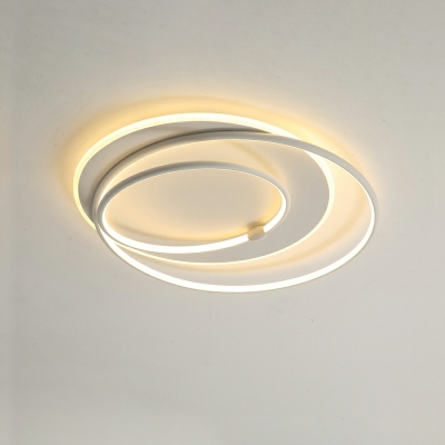 Modern Style Line Shape Metal LED Flush Mount Light Fixture for Living Room