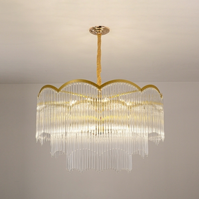 Modern Style Unique Glass Shade Chandelier Light for Living Room