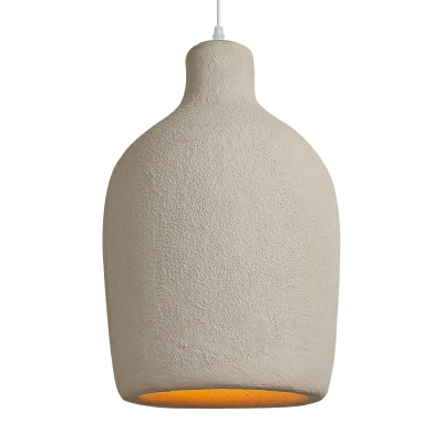 Creative Cement Sculpture Single Pendant in Gray for Bedroom and Dining Room
