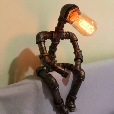 Industrial Style Creative Water Pipe Robot Desk Lamp for Bar