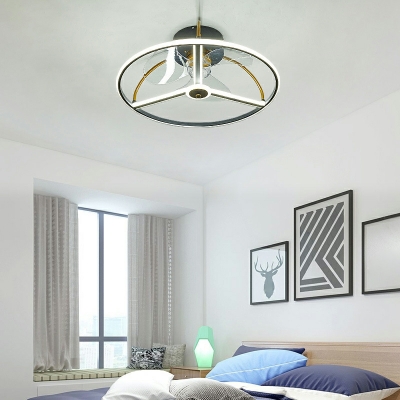 Modren Style Creative Round Ceiling Fan Lighting for Children's Room