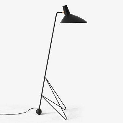 Contemporary Style Simple Floor Lamp with Black Shade for Living Room