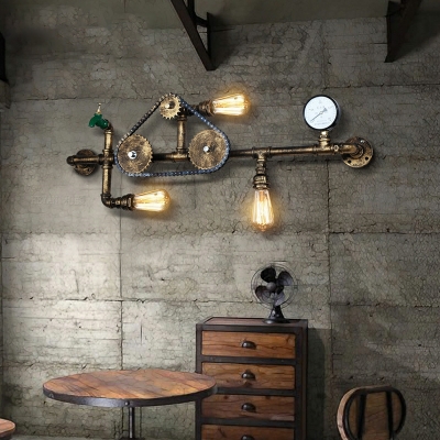 Industrial Wall Mounted Light Fixture Metal  Vintage Pipe for Living Room