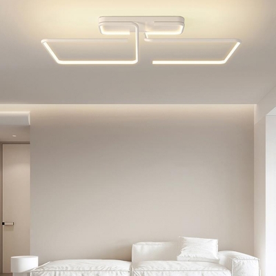 LED Minimalist Square Line Ceiling Light Fixture for Dining Room and Living Room
