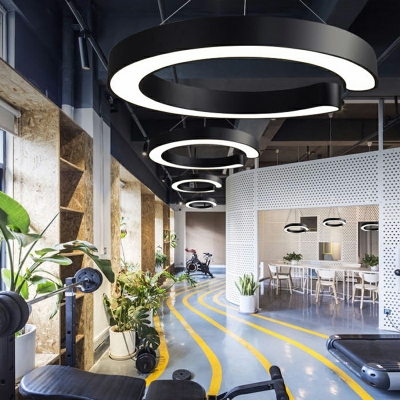 Modren Style Simple Led C-shaped Pendant Light for Office and Living Room