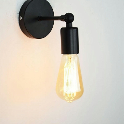 1 Light Industrial Simple Shape Metal Wall Light Fixture for Living Room