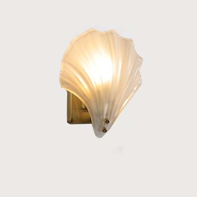 French Creative Shell Glass Wall Mount Fixture for Bedroom and Hallway