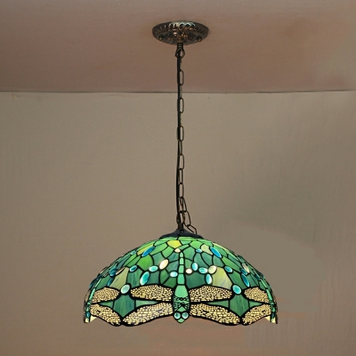 Tiffany Suspended Lighting Fixture Floral Vintage for Living Room