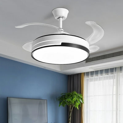 1 LIght Modern Style Simple Shape Metal LED Ceiling Fan Light for Living Room