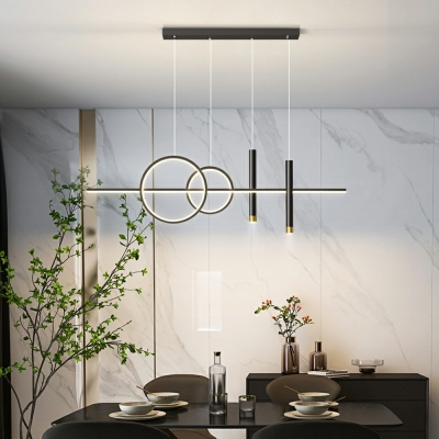 5 Lights Contemporary Style Ring Shape Metal Island Chandelier Lights