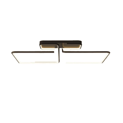 LED Minimalist Square Line Ceiling Light Fixture for Dining Room and Living Room