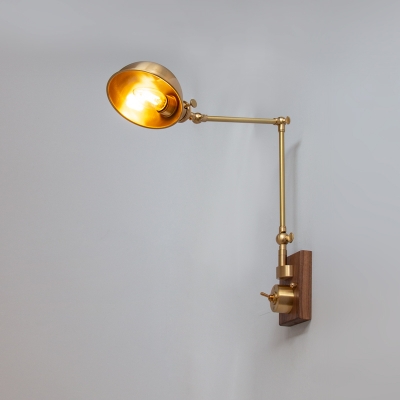 Nordic Metal Retractable Wall Lamp in Brass Color for Entrance and Bedroom