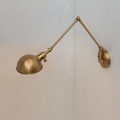 Post Modern Metal Retractable Wall Light in Brass Color for Dining Room and Bedroom