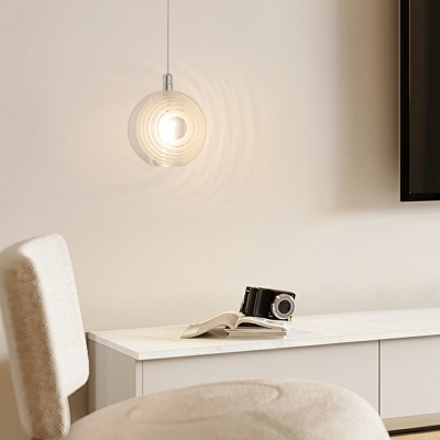 1 Light Modern Ball Shape Glass Pendant Light Fixtures for Living Room