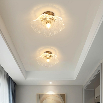 Modren Simple Floral Shape Glass Ceiling Light Fixture for Living Room