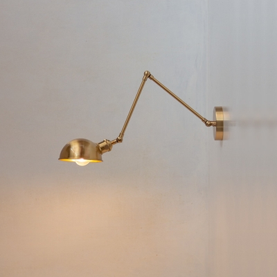 Post Modern Metal Retractable Wall Light in Brass Color for Entrance and Bedroom