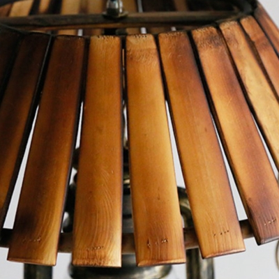 Retro Nostalgic Wrought Iron Bamboo Single Pendant for Restaurant and Bar