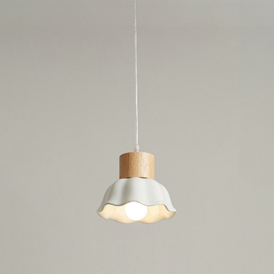 1 Light Contemporary Style Flower Shape Wood Commercial Pendant Lighting