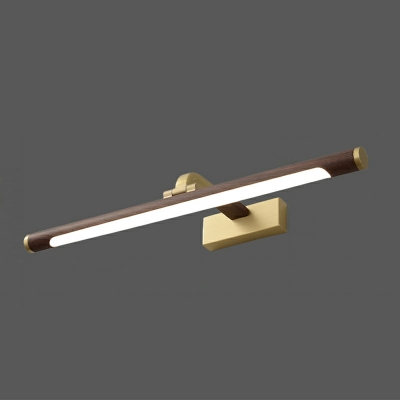 American Style Simple LED Vanity Light with Walnut Finish for Bathroom and Bedroom