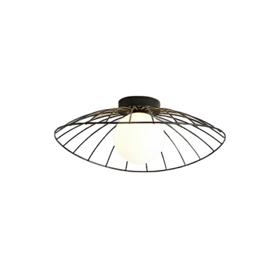 Industrial Style Glass Shade Flushmount Ceiling Light 1 Light for Hallway and Bedroom