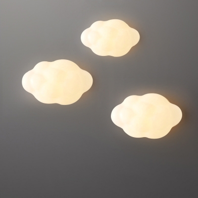 LED Cartoon Cloud Wall Mount Fixture in White for Bedroom and Hallway