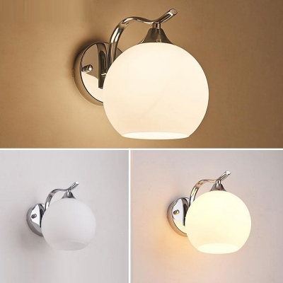 Modern Minimalist Glass Vanity Light with Chrome Finish for Bathroom and Hallway