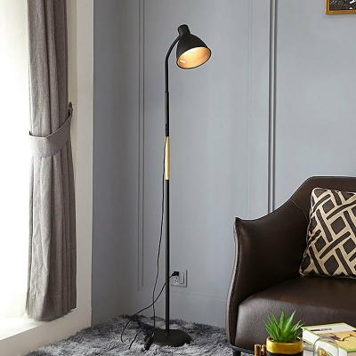 1 Light Nordic Style Bell Shape Metal Standing Floor Light for Living Room