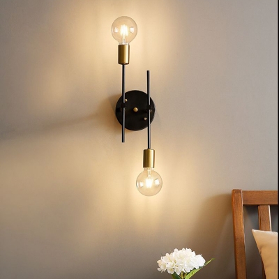 2 Lights Creative Line Ceiling Light Fixture for Bedroom and Dining Room