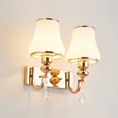 American Vintage Vanity Lamp with Glass Shade for Bathroom and Hallway