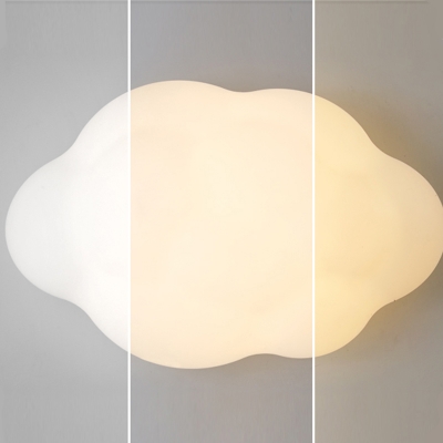 LED Cartoon Cloud Wall Mount Fixture in White for Bedroom and Hallway