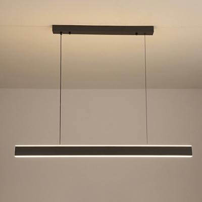 LED Modern Minimalist Rectangle Iron Island Fixture for Living Room and Dining Room