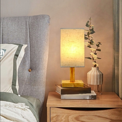 Modern Creative Art Lampshade Wood Base Table Lamp for Lving Room