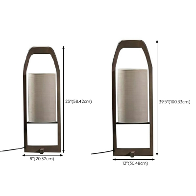 Contemporary Style Simple Floor Lamp with Brown Shade for Living Room