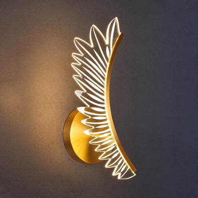 LED Creative Shape Wall Mount Fixture with Gold Finish for Bedroom and Hallway